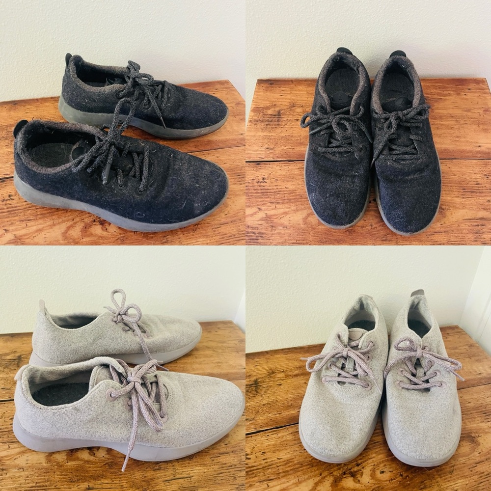 Allbirds Bundle - 2 Pairs of Women’s Allbirds Shoes - White Wool Runner & Mizzle